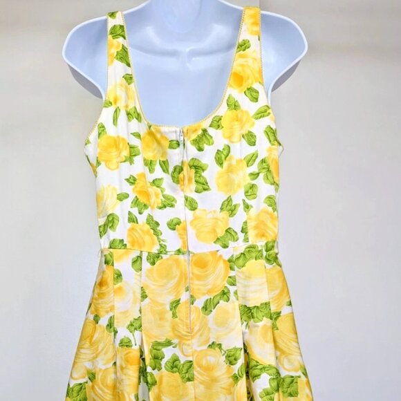 B. Smart Fit & Flare Dress Yellow Rose Sz 11/12 Sleeveless Scoop Neck Scalloped - Picture 8 of 12